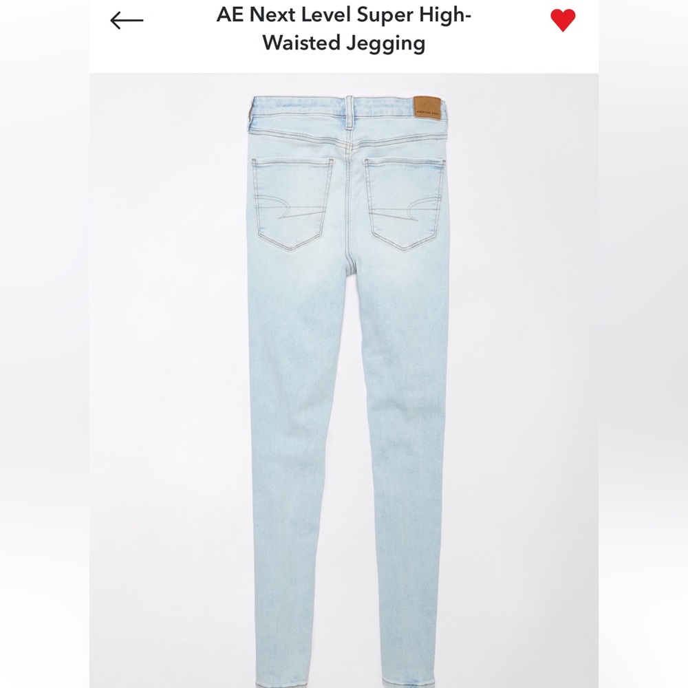 American Eagle Outfitters Skinny Jeans Light Wash Jeggings 10L High Waisted - Picture 5 of 9